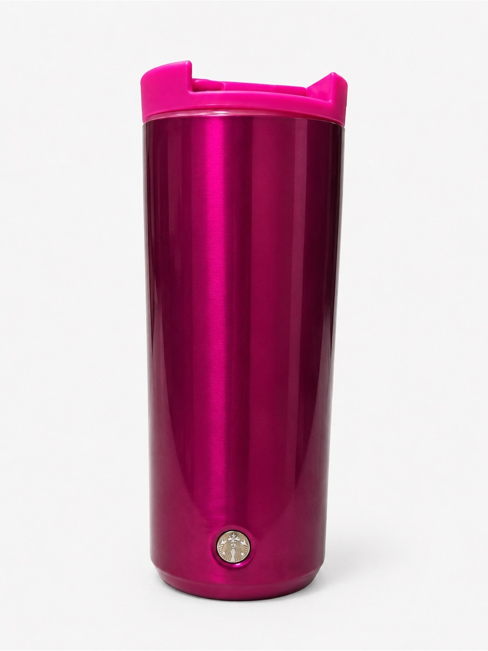 Starbucks Pink Stainless Steel Travel Tumbler Flip Lid Metallic Finish